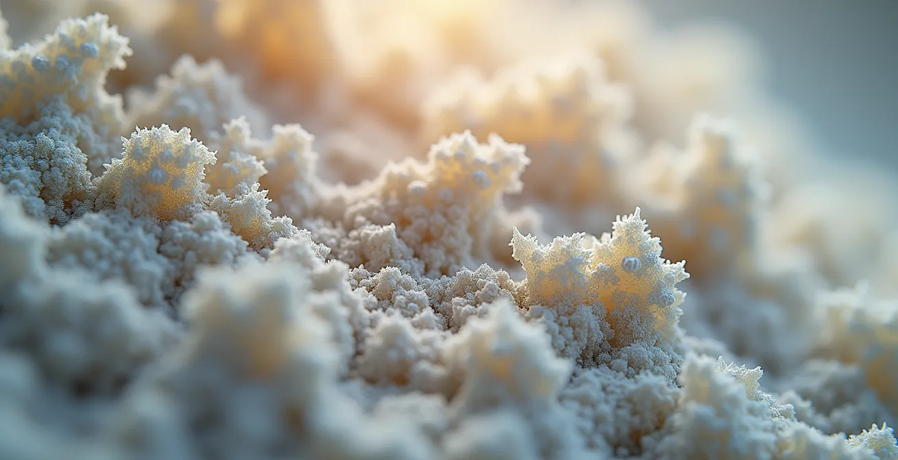 Macro shot of drywall surface texture revealing microscopic details