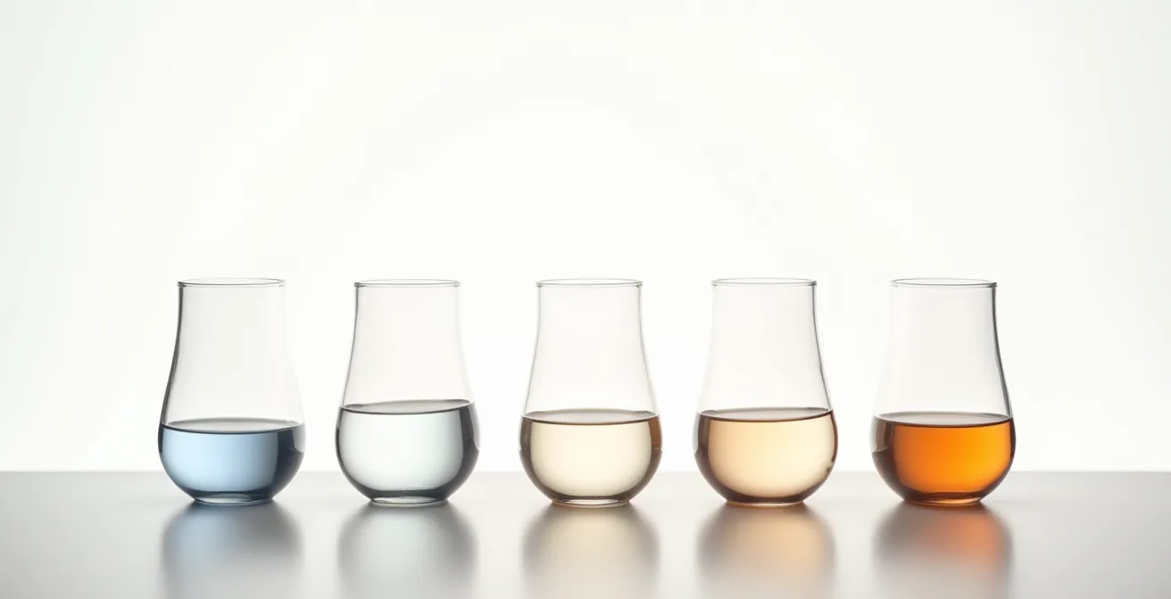 Minimalist infographic showing optimal water consumption timeline throughout the day with decreasing glass sizes