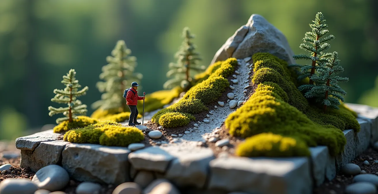 Mountain elevation profile showing climb high sleep low strategy