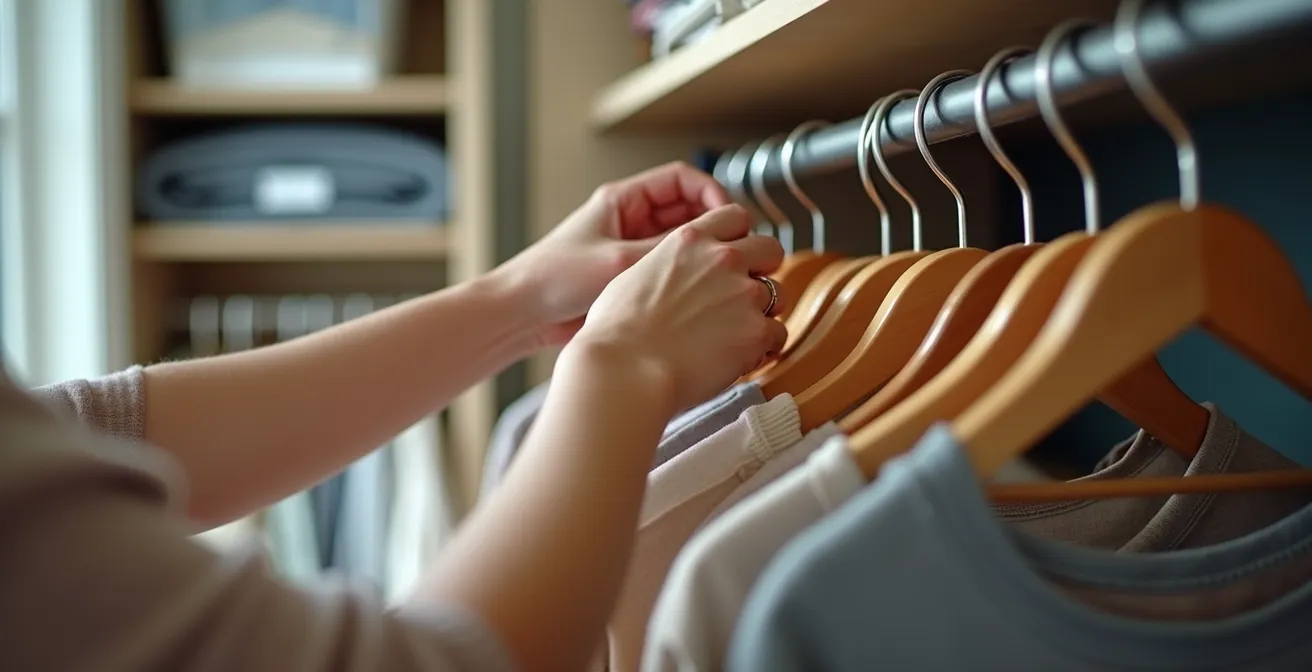 Adjustable closet system with designated zones for different seasons