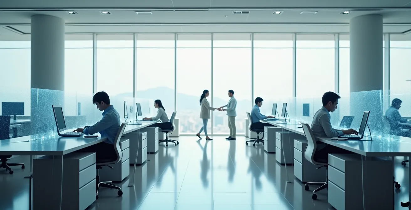 Digital bridge connecting remote workers to office environment